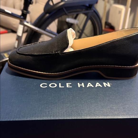 Cole Haan Black Leather Slip-On Loafers - Picture 1 of 4